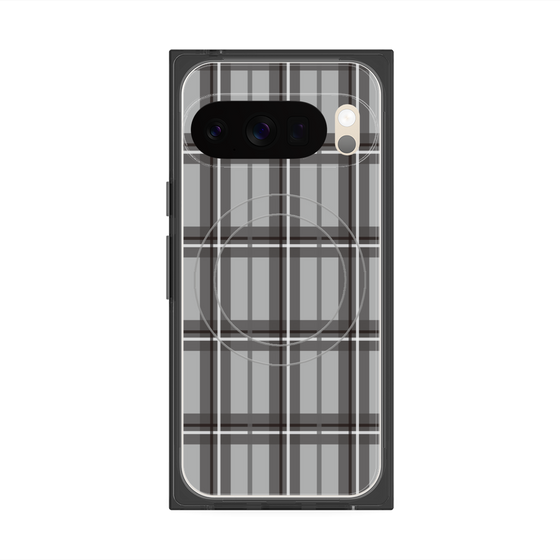 プレミアムスクエアケース with Pixelsnap［ Tartan Check - Gray ］