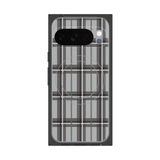 プレミアムスクエアケース with Pixelsnap［ Tartan Check - Gray ］