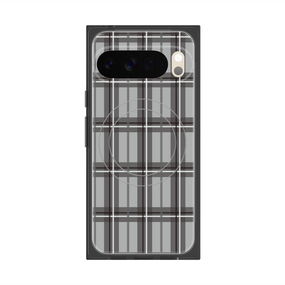 プレミアムスクエアケース with Pixelsnap［ Tartan Check - Gray ］
