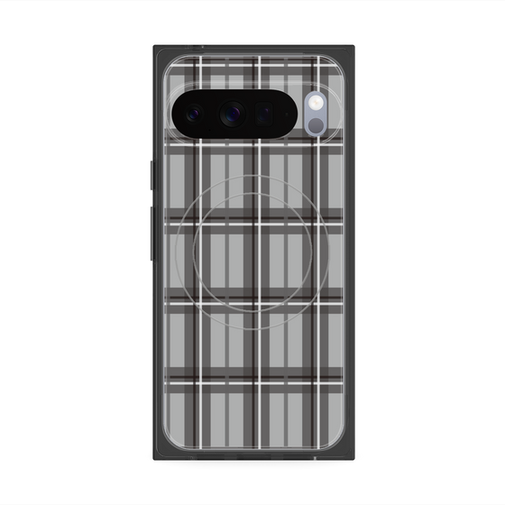 プレミアムスクエアケース with Pixelsnap［ Tartan Check - Gray ］