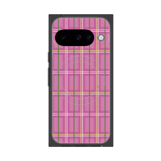 プレミアムスクエアケース with Pixelsnap［ Tartan Check - Pink ］
