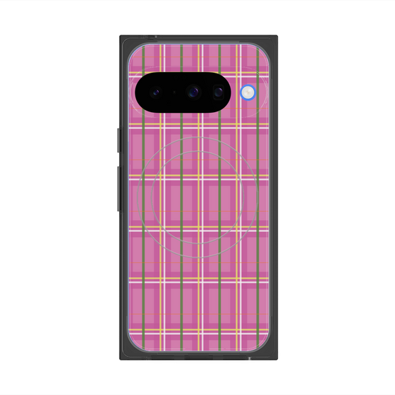 プレミアムスクエアケース with Pixelsnap［ Tartan Check - Pink ］