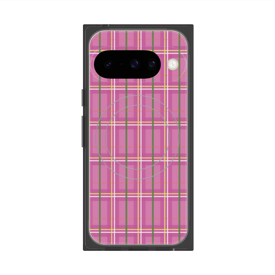 プレミアムスクエアケース with Pixelsnap［ Tartan Check - Pink ］