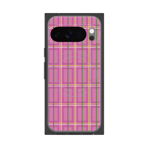 プレミアムスクエアケース with Pixelsnap［ Tartan Check - Pink ］