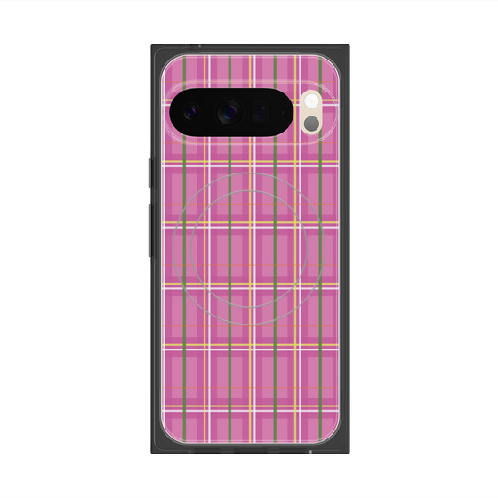 プレミアムスクエアケース with Pixelsnap［ Tartan Check - Pink ］