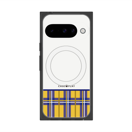 プレミアムスクエアケース with Pixelsnap［ CASEPLAY Tartan Check - Yellow ］