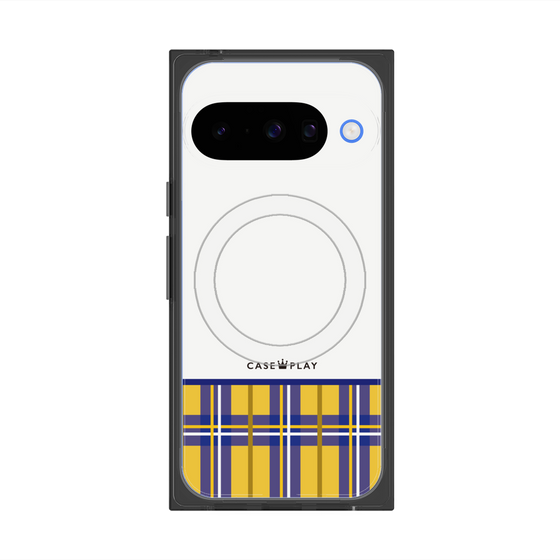 プレミアムスクエアケース with Pixelsnap［ CASEPLAY Tartan Check - Yellow ］