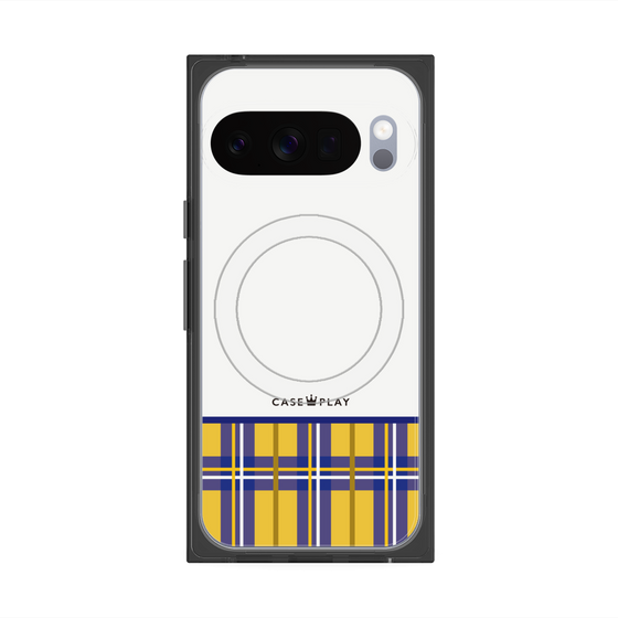 プレミアムスクエアケース with Pixelsnap［ CASEPLAY Tartan Check - Yellow ］
