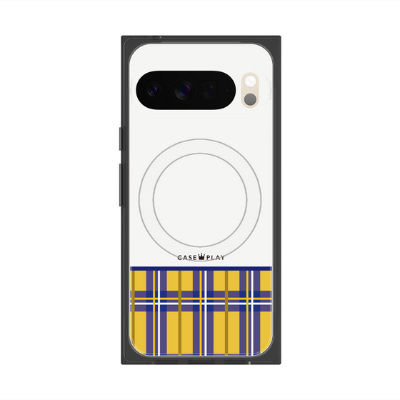 プレミアムスクエアケース with Pixelsnap［ CASEPLAY Tartan Check - Yellow ］