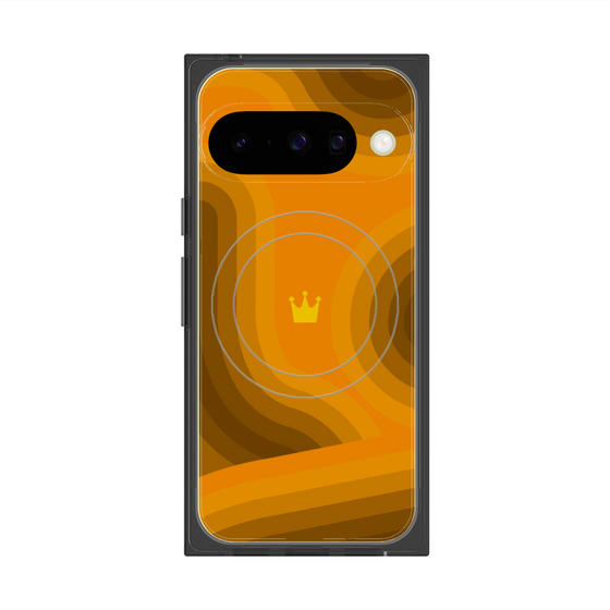 プレミアムスクエアケース with Pixelsnap［ CASEPLAY Winding Pattern - Orange ］