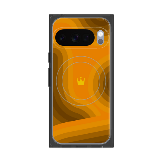 プレミアムスクエアケース with Pixelsnap［ CASEPLAY Winding Pattern - Orange ］