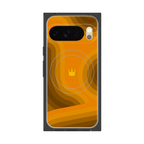 プレミアムスクエアケース with Pixelsnap［ CASEPLAY Winding Pattern - Orange ］