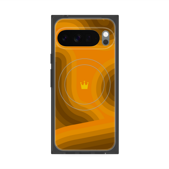プレミアムスクエアケース with Pixelsnap［ CASEPLAY Winding Pattern - Orange ］