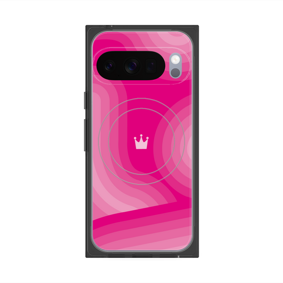 プレミアムスクエアケース with Pixelsnap［ CASEPLAY Winding Pattern - Pink ］