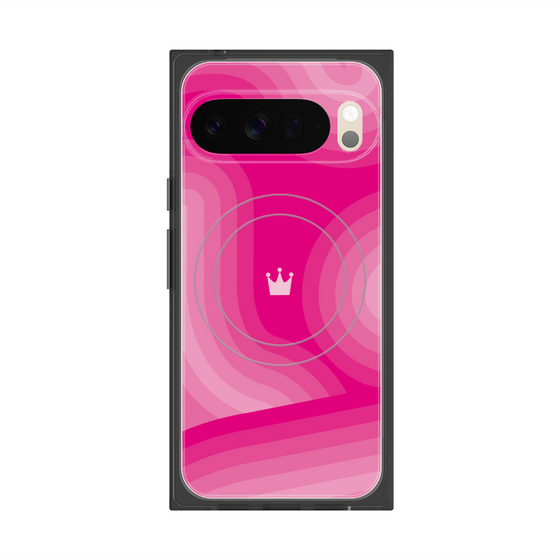 プレミアムスクエアケース with Pixelsnap［ CASEPLAY Winding Pattern - Pink ］