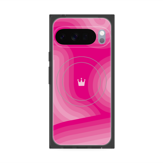 プレミアムスクエアケース with Pixelsnap［ CASEPLAY Winding Pattern - Pink ］