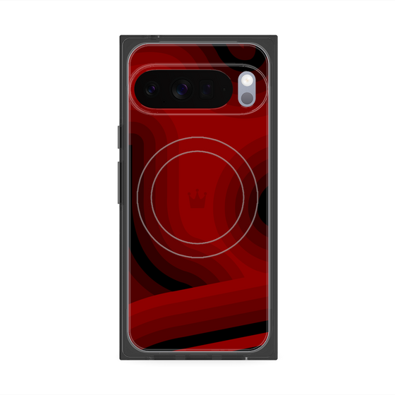 プレミアムスクエアケース with Pixelsnap［ CASEPLAY Winding Pattern - Red ］