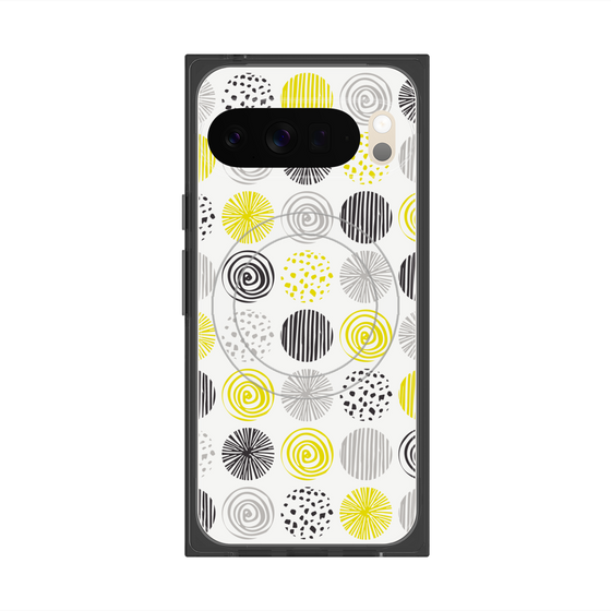 プレミアムスクエアケース with Pixelsnap［ Nordic Circle - Yellow ］