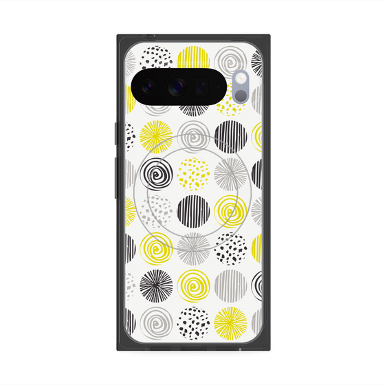 プレミアムスクエアケース with Pixelsnap［ Nordic Circle - Yellow ］