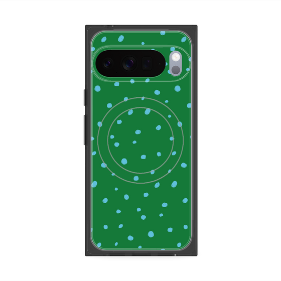プレミアムスクエアケース with Pixelsnap［ Drawing Dot - Green ］