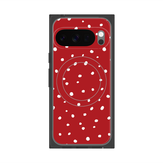 プレミアムスクエアケース with Pixelsnap［ Drawing Dot - Red ］