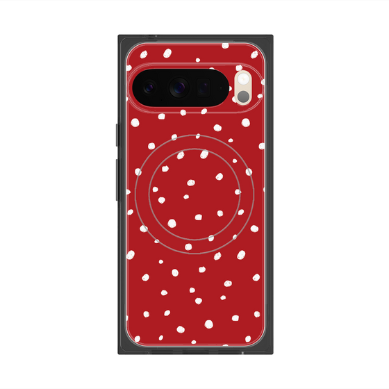 プレミアムスクエアケース with Pixelsnap［ Drawing Dot - Red ］