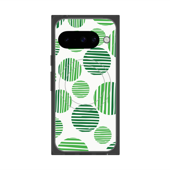 プレミアムスクエアケース with Pixelsnap［ Nordic Dot - Green ］