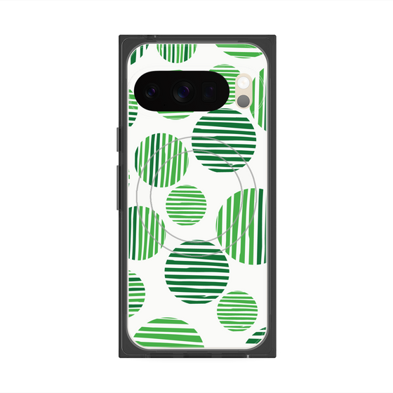 プレミアムスクエアケース with Pixelsnap［ Nordic Dot - Green ］