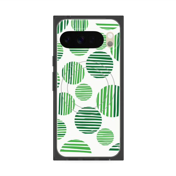 プレミアムスクエアケース with Pixelsnap［ Nordic Dot - Green ］