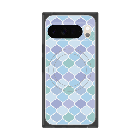 プレミアムスクエアケース with Pixelsnap［ Moroccan1 color - Blue ］
