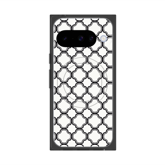 プレミアムスクエアケース with Pixelsnap［ Moroccan3 - Black ］