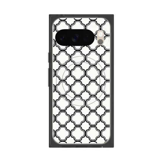 プレミアムスクエアケース with Pixelsnap［ Moroccan3 - Black ］