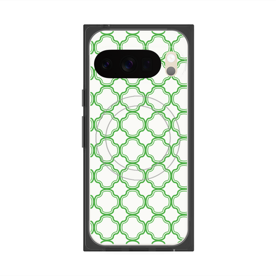 プレミアムスクエアケース with Pixelsnap［ Moroccan3 - Green ］