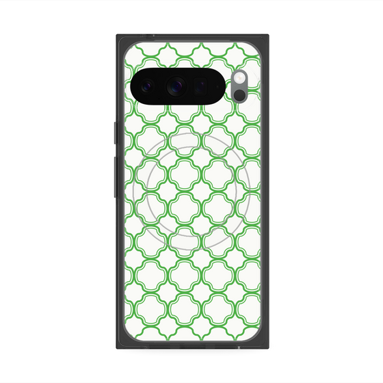 プレミアムスクエアケース with Pixelsnap［ Moroccan3 - Green ］