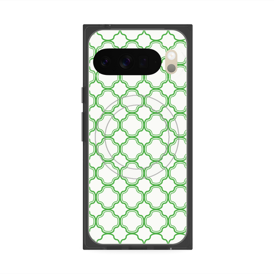 プレミアムスクエアケース with Pixelsnap［ Moroccan3 - Green ］
