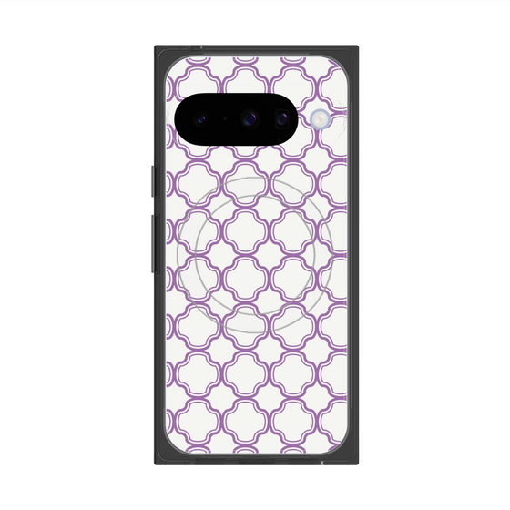 プレミアムスクエアケース with Pixelsnap［ Moroccan3 - Purple ］