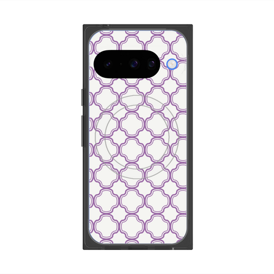 プレミアムスクエアケース with Pixelsnap［ Moroccan3 - Purple ］