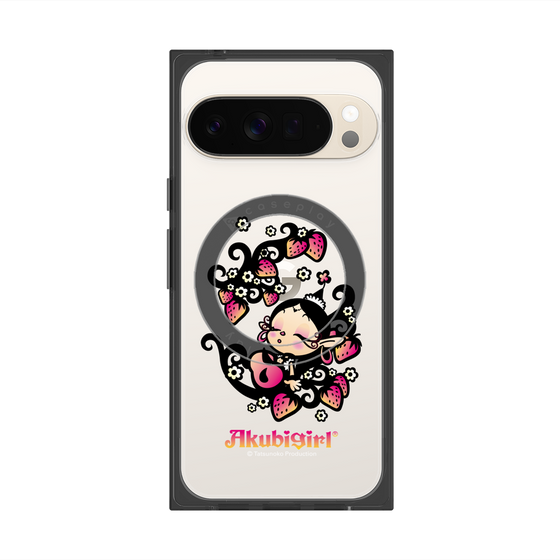 プレミアムスクエアケース with Pixelsnap［ アクビガール - ストロベリー ］