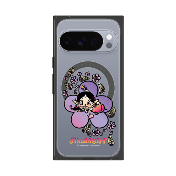 プレミアムスクエアケース with Pixelsnap［ アクビガール - フラワー ］