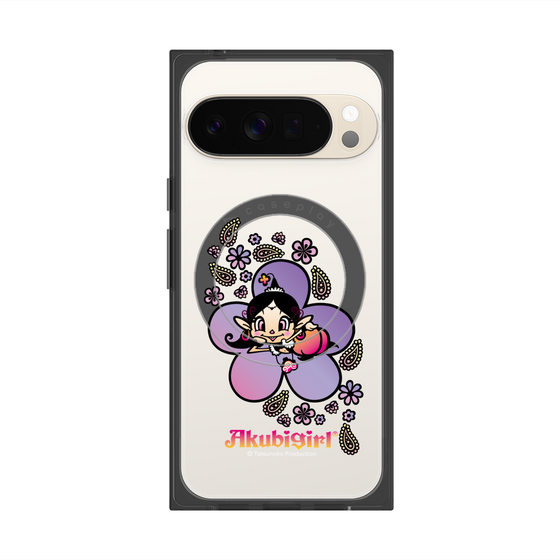 プレミアムスクエアケース with Pixelsnap［ アクビガール - フラワー ］