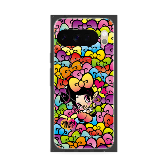 プレミアムスクエアケース with Pixelsnap［ アクビガール - リボン ］