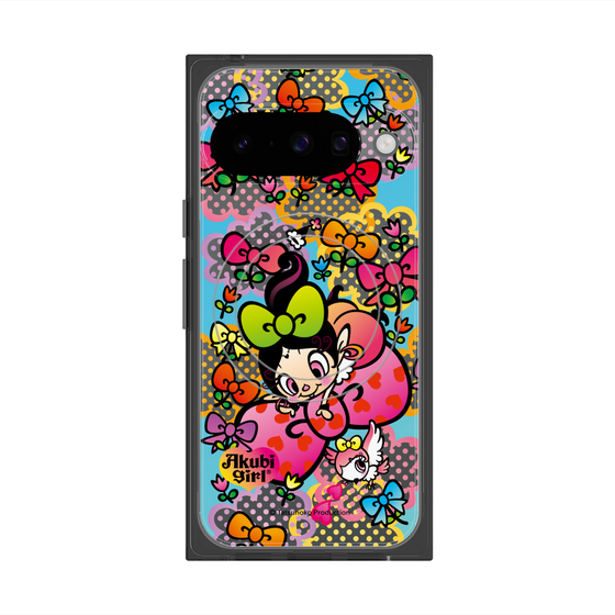 プレミアムスクエアケース with Pixelsnap［ アクビガール - フラワーリボン ］