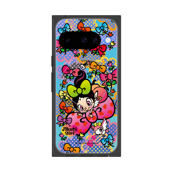 プレミアムスクエアケース with Pixelsnap［ アクビガール - フラワーリボン ］