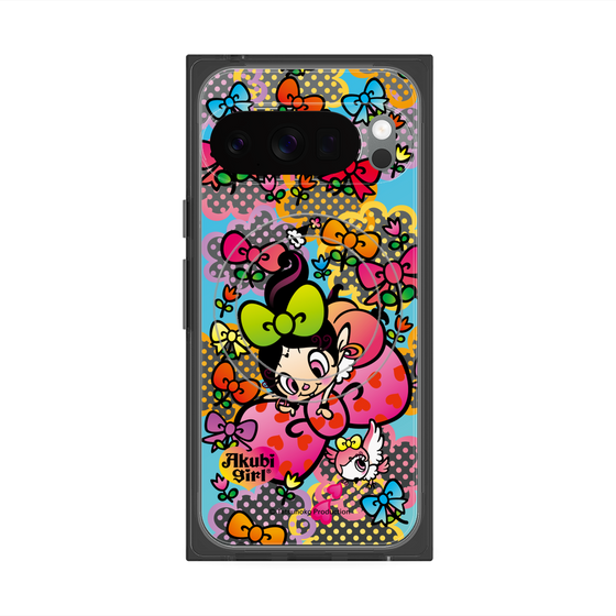 プレミアムスクエアケース with Pixelsnap［ アクビガール - フラワーリボン ］