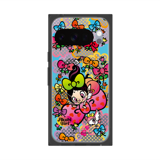 プレミアムスクエアケース with Pixelsnap［ アクビガール - フラワーリボン ］