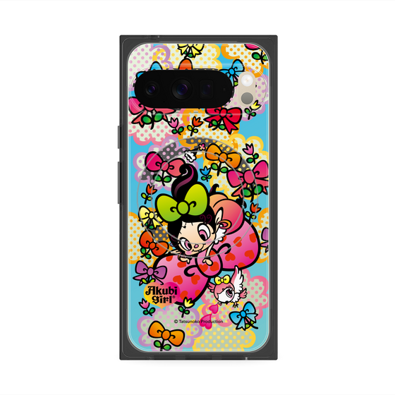 プレミアムスクエアケース with Pixelsnap［ アクビガール - フラワーリボン ］
