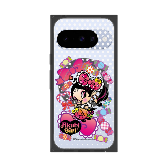 プレミアムスクエアケース with Pixelsnap［ アクビガール - キャンディーリボン ］