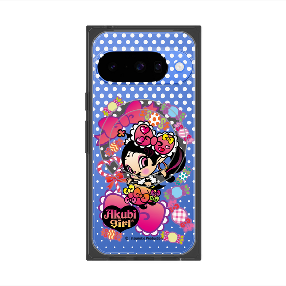 プレミアムスクエアケース with Pixelsnap［ アクビガール - キャンディーリボン ］