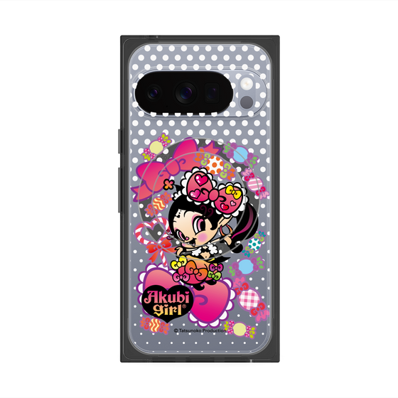 プレミアムスクエアケース with Pixelsnap［ アクビガール - キャンディーリボン ］