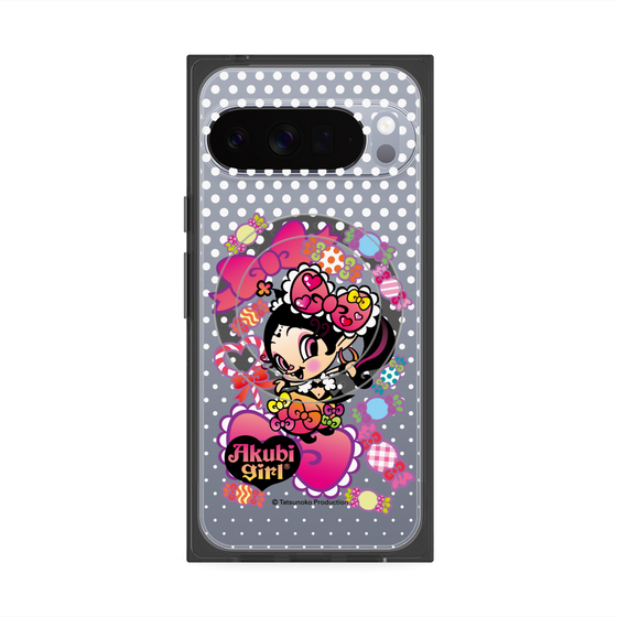 プレミアムスクエアケース with Pixelsnap［ アクビガール - キャンディーリボン ］